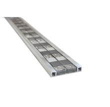 Brâu mozaic din aluminiu ABO S01 argintiu 5,5x60 cm