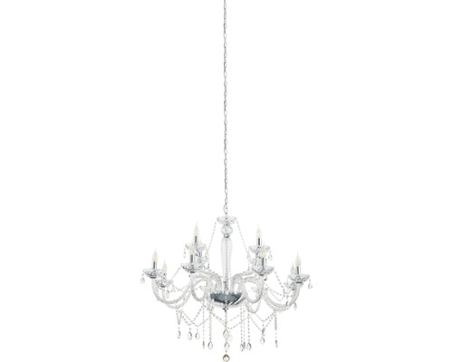 Candelabru de cristal cu opt lumini pe un lanț