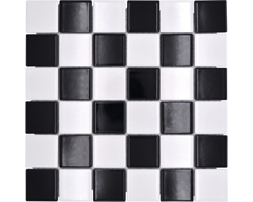 Mozaic piscină ceramic CD 200 negru/alb 30x30 cm