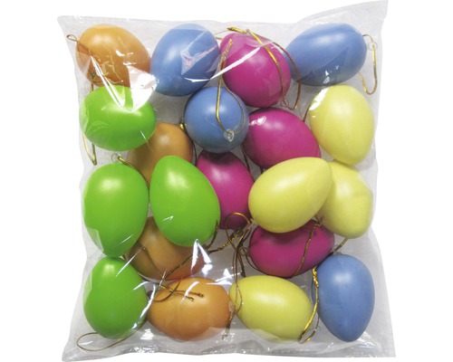 Ouă decorative de Paște în diferite culori într-o pungă