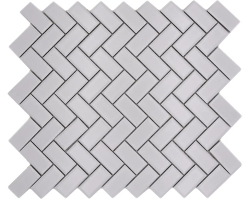 Mozaic piscină ceramic CHB 05WM alb 30x30 cm Plăci de mozaic ceramic în model herringbone