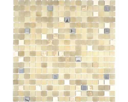 Mozaic sticlă Lope 14AN mix alb 30x30 cm