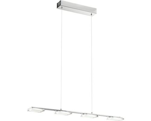 Lustră cu LED integrat Cartama 4x4,5W 1920 lumeni, abajururi pătrate, crom Lumină suspendată cu patru becuri