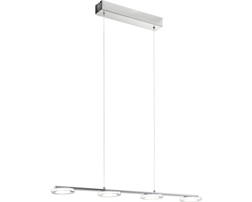 Lustră cu LED integrat Cartama 4x4,5W 1920 lumeni, abajururi rotunde, crom Lampa suspendată cu patru lumini în formă rotundă