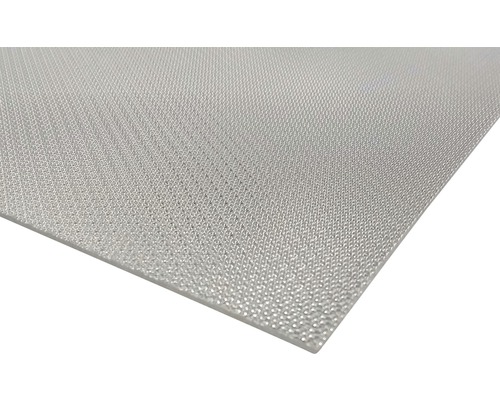 Placă Bravo acrilică pinspot 1000x500x4 mm transparentă Prim-plan cu o covorașă antiderapantă.
