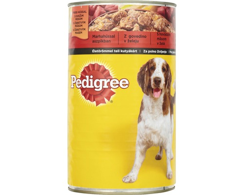 Hrană umedă pentru câini Pedigree cu vită 1,2 kg Pedigree hrană umedă pentru câini cu carne de vită în aspic la conservă