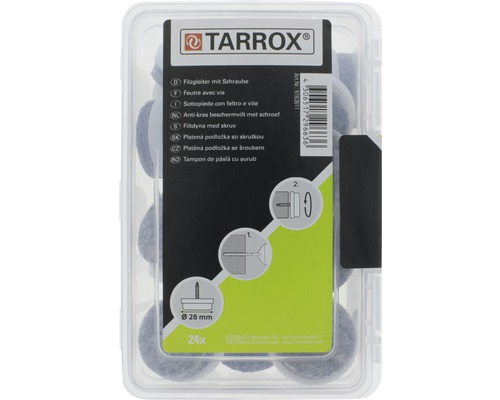 Tarrox tampon de pâslă cu șurub, diametru 28 mm, 24 bucăți