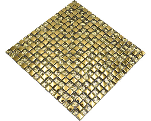 Placă de mozaic pătrată din sticlă și metal