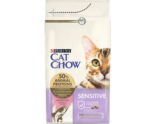 Hrană uscată pentru pisici PURINA Cat Chow Adult Sensitive cu somon 1,5 kg