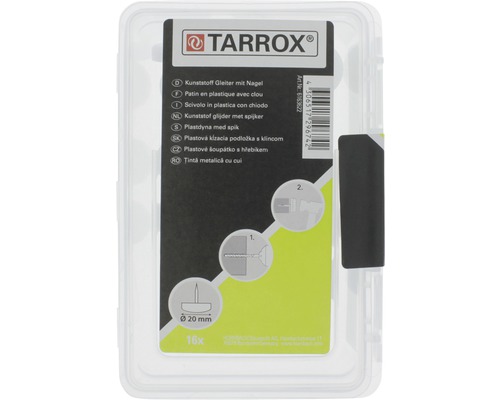 Tarrox glisiere din plastic cu cui, diametru 20 mm, 16 bucăți