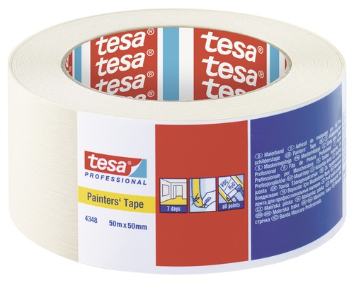 Bandă mascare premium tesa® crem 50 mm x 50 m Bandă de mascare Tesa 4348, 50 mm x 50 m