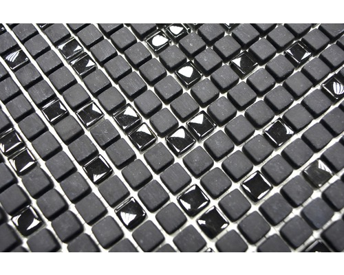 Plăci de mozaic pătrate din piatră și sticlă