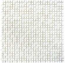 Mozaic sticlă CUBA 07W alb 30,5x30,5 cm