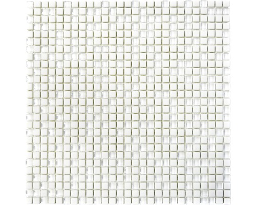 Mozaic sticlă CUBA 07W alb 30,5x30,5 cm