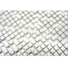 Mozaic sticlă CUBA 07W alb 30,5x30,5 cm