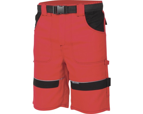 Pantaloni scurți de lucru roșii cu curea și buzunare