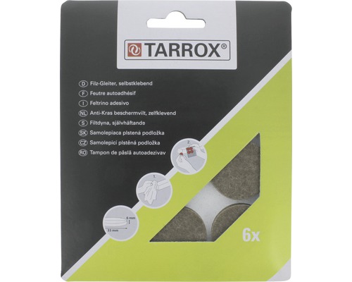 Protecţii pentru mobilă Tarrox Ø33x6mm, pâslă maro, pachet 6 bucăți, autoadezive