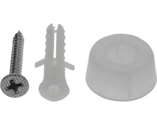 Șurub, diblu și capac de acoperire în detaliu