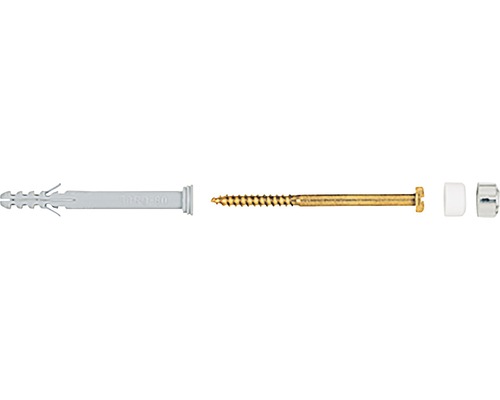 Set pentru montaj vas WC Fischer S8RD80 WCR Ø8mm, 2 piese Dibluri universale Fischer UX cu șurub și plăcuță de montaj