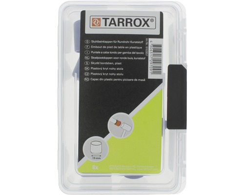 Capace din plastic Tarrox pentru picioare de masă rotunde, 19 mm, 8 bucăți