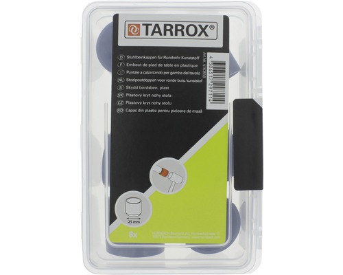 Capace din plastic Tarrox pentru picioare de masă rotunde, 25 mm, 8 bucăți