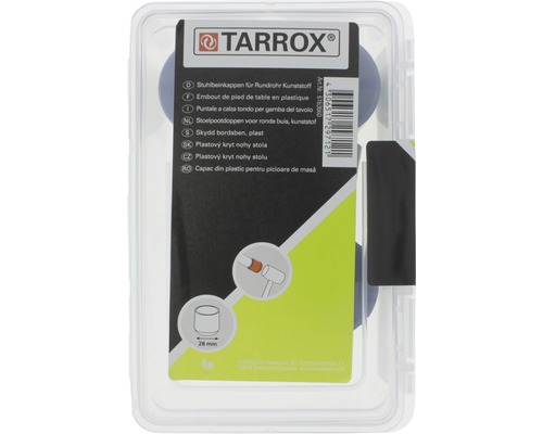 Capace din plastic Tarrox pentru picioare de scaun pentru țevi rotunde, 28 mm, set de patru