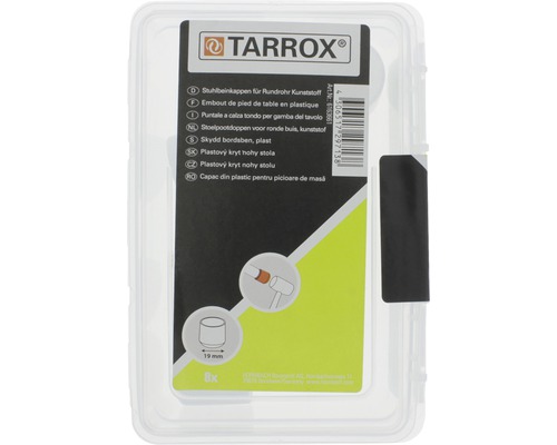 Capace din plastic Tarrox pentru picioare de masă rotunde, 19 mm, 8 bucăți
