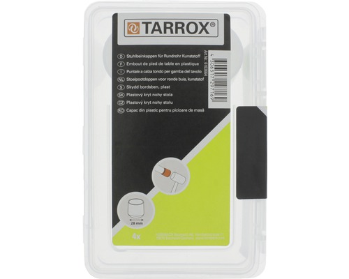 Capace din plastic Tarrox pentru picioare de masă rotunde, 28 milimetri, 4 bucăți