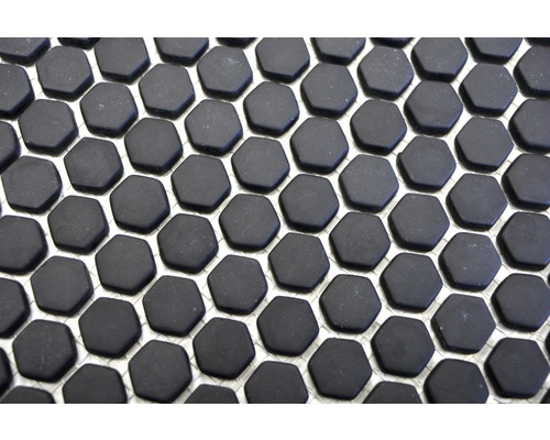 Model de plăci de mozaic negre cu plăci hexagonale