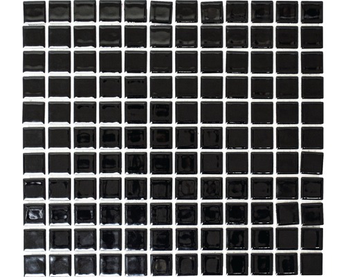 Mozaic piscină ceramic B-890 negru 30,2x33 cm Plăci de mozaic pătrate din sticlă