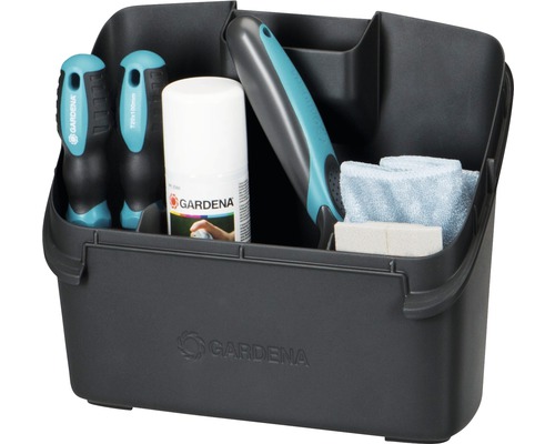 Coș portabil pentru scule de grădină cu scule de grădină, spray, foarfece de grădină și șervețele de curățare