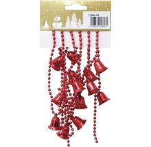 Șirag de mărgele roșii cu clopoței pentru decorațiuni de Crăciun