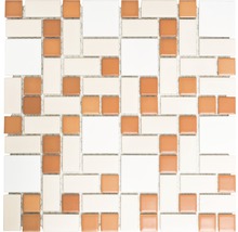 Placă de mozaic ceramică cu elemente pătrate și dreptunghiulare