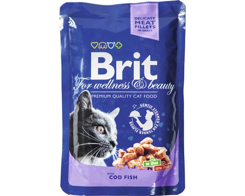 Hrană umedă pentru pisici Brit Premium by Nature cu cod în sos 100 g