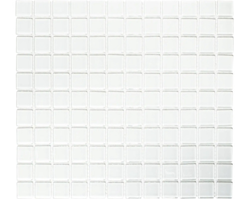 Mozaic piscină sticlă CM 4040 alb lucios 30,2x32,7 cm