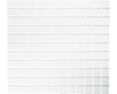 Mozaic piscină sticlă CM 4040 alb lucios 30,2x32,7 cm Placă mozaic de sticlă pătrată, luminoasă, pentru designul pereților și podelelor