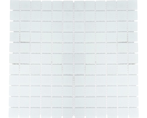 Mozaic piscină sticlă CM 4045 alb mat 30,2x32,7 cm Placă de mozaic cu elemente pătrate