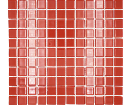 Mozaic piscină sticlă CM 4060 roșu lucios 30,2x32,7 cm Plăci de mozaic pătrate, potrivite pentru placarea pereților și a podelelor.