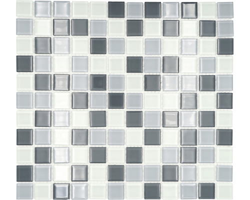 Mozaic piscină sticlă CM 4125 mix gri lucios 30,2x32,7 cm