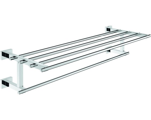 Suport prosop baie Grohe Essentials Cube, tip etajeră, 55,8x21x9,4 cm, crom Suport pentru prosop cu raft pentru baie