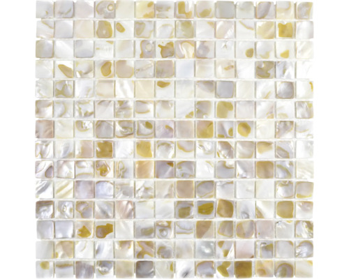 Mozaic scoici SM 203 bej deschis 30,5x30,5 cm Placă de mozaic pătrată din sidef