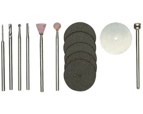 Set accesorii Proxxon Micromot pentru machete/navo-modelism/bijutieri, 13 piese Set cu diverse accesorii de șlefuire, tăiere și gravare pentru scule multifuncționale
