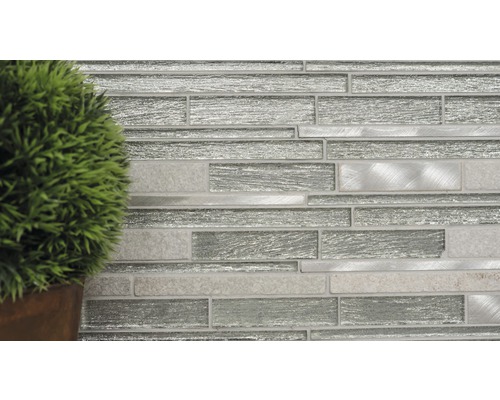 Placă de mozaic din sticlă și metal