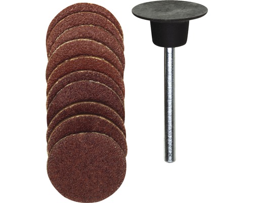 Set discuri abrazive cu suport Proxxon Micromot Ø18mm din corindon, 10 piese Set discuri abrazive cu suport
