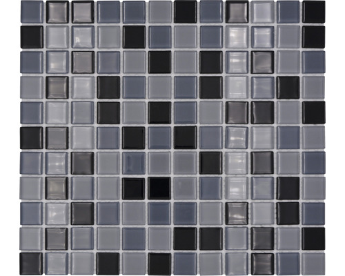 Mozaic piscină sticlă CM 4999 mix negru 30,2x32,7 cm