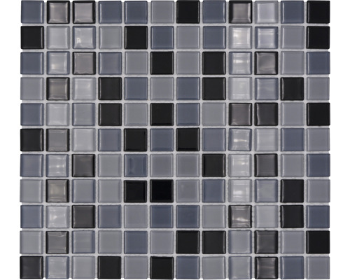 Mozaic piscină sticlă CM 4999 mix negru 30,2x32,7 cm Placă de mozaic din sticlă, pătrată