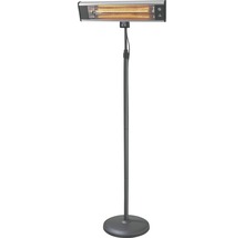 Încălzitor terasă electric cu picior Eurom TH1800S 1800 W, lampă carbon, telecomandă inclusă, 202x65,2 cm, negru-thumb-0