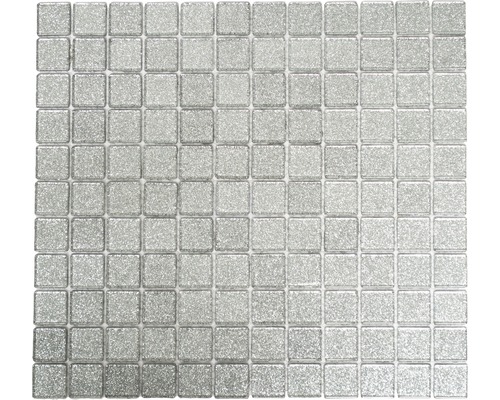 Mozaic sticlă CM 4SB6 argintiu 30,2x32,7 cm Placă de mozaic cu pietre pătrate de sticlă
