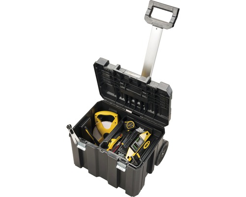 Cutie de scule cu roți și mâner extensibil, plină cu scule