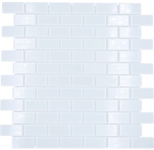 Mozaic piscină sticlă CM B400 alb lucios 31x32,2 cm
